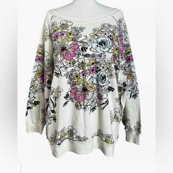 Free People “Go On Floral” Oversized Sweatshirt, size L - Picture 7 of 12